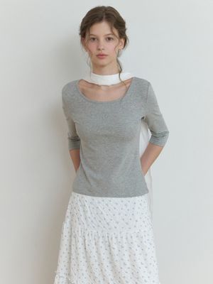 Hata 3/4 sleeve t-shirt (gray)