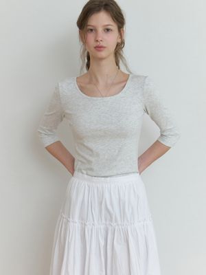 Hata 3/4 sleeve t-shirt (melange gray)