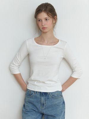 Hata 3/4 sleeve t-shirt (ivory)