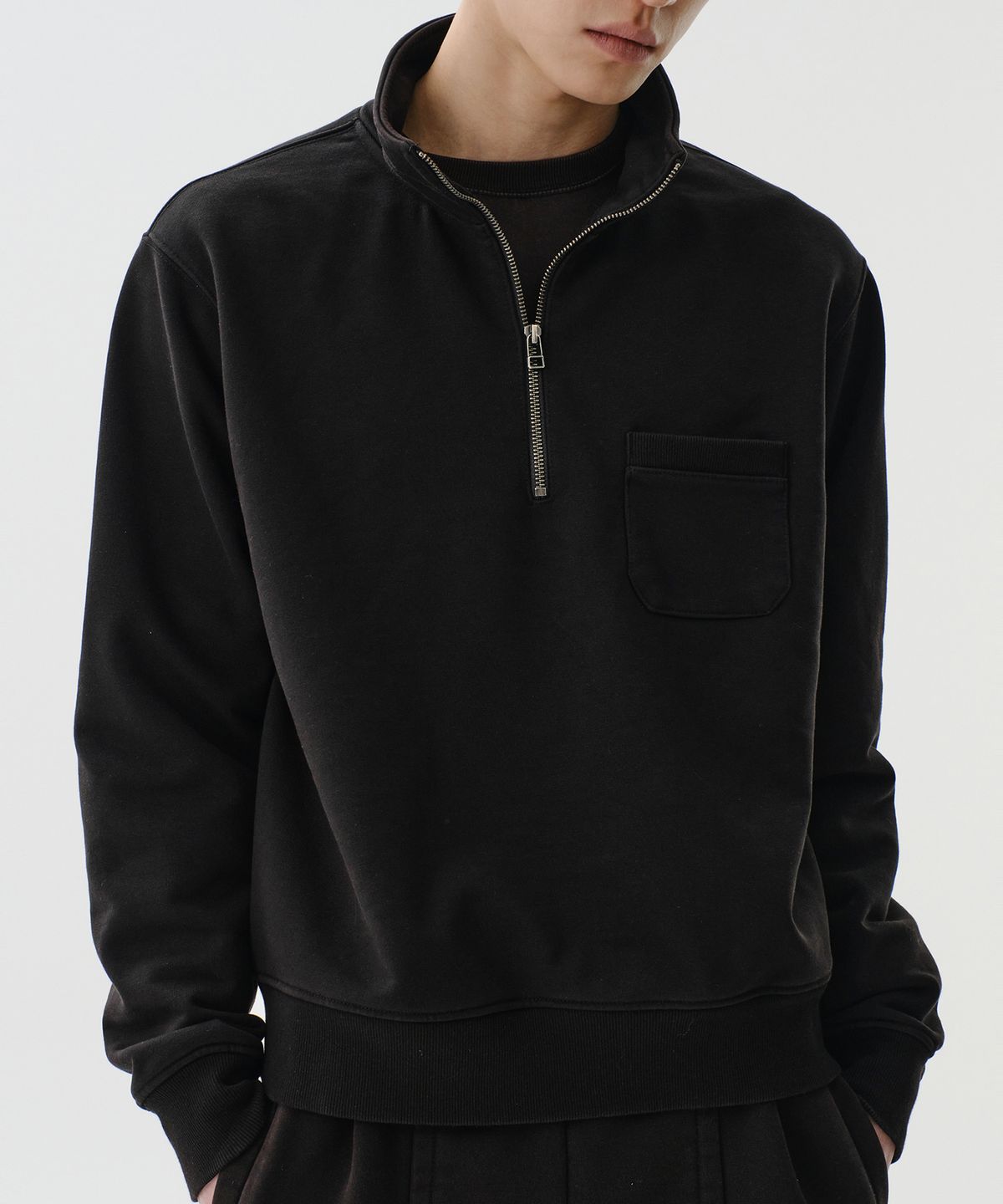 다이브인(DIVEIN) VINTAGE HALF ZIP-UP (BLACK)