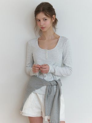 Lemo stripe t-shirt (melange gray)