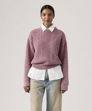 레일라 케이블 크루넥 스웨터_0063A-0000