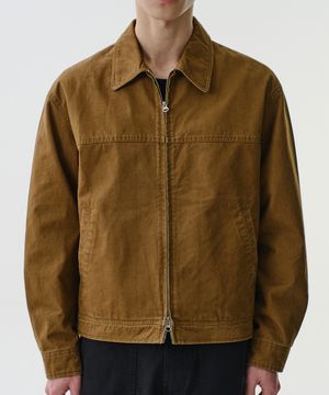 WASHED COTTON SWING TOP JACKET (BEIGE)