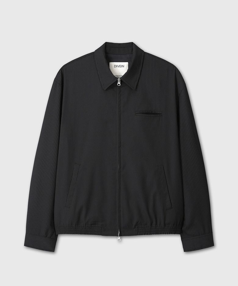 LOUNGE PIN STRIPE BLOUSON (BLACK)
