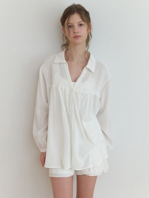 Nana wrinkle blouse (ivory)