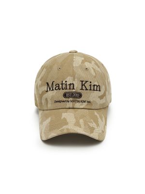 CAMOUFLAGE LOGO BALL CAP IN BEIGE