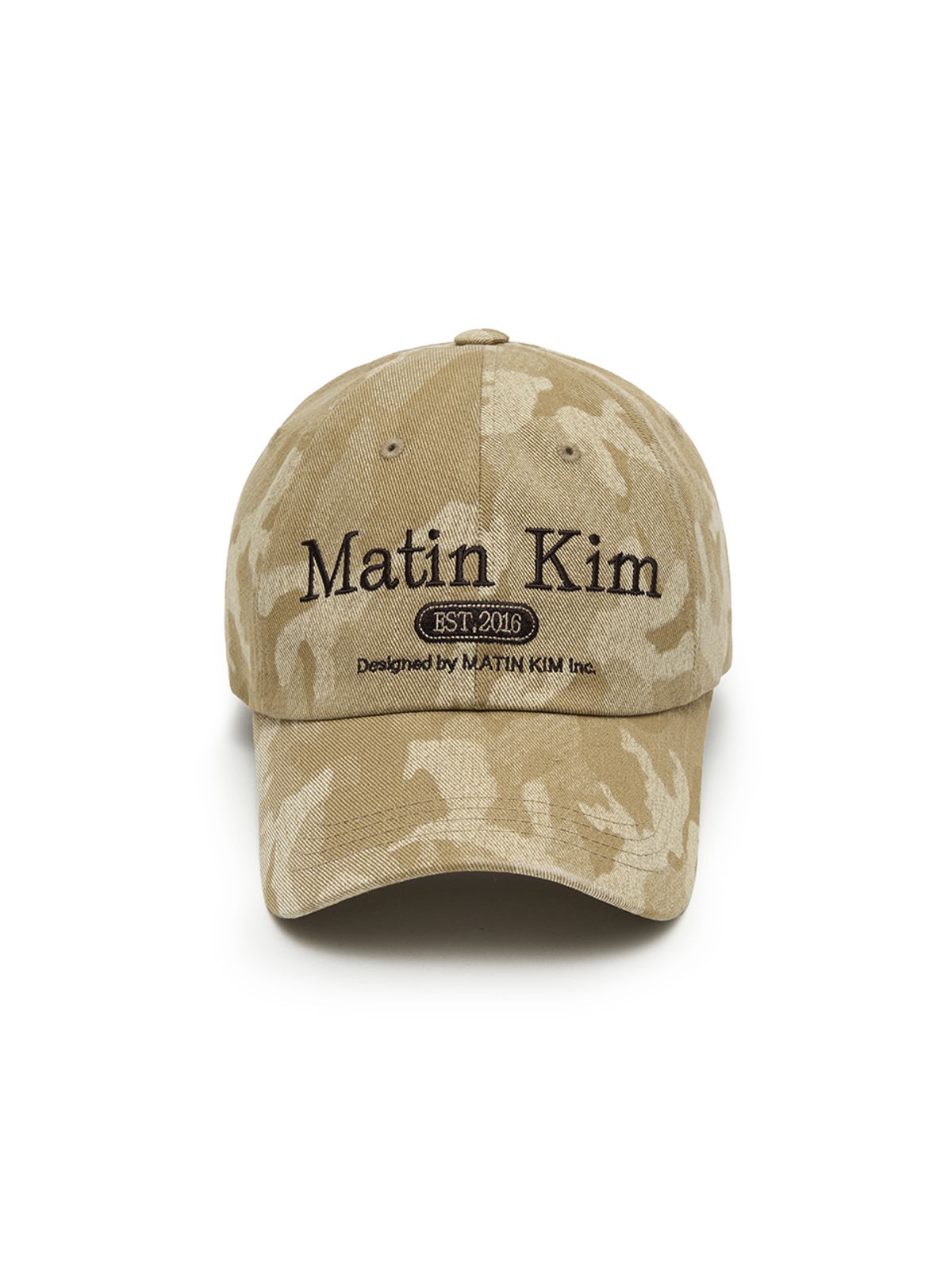 마뗑킴(MATIN KIM) CAMOUFLAGE LOGO BALL CAP IN BEIGE