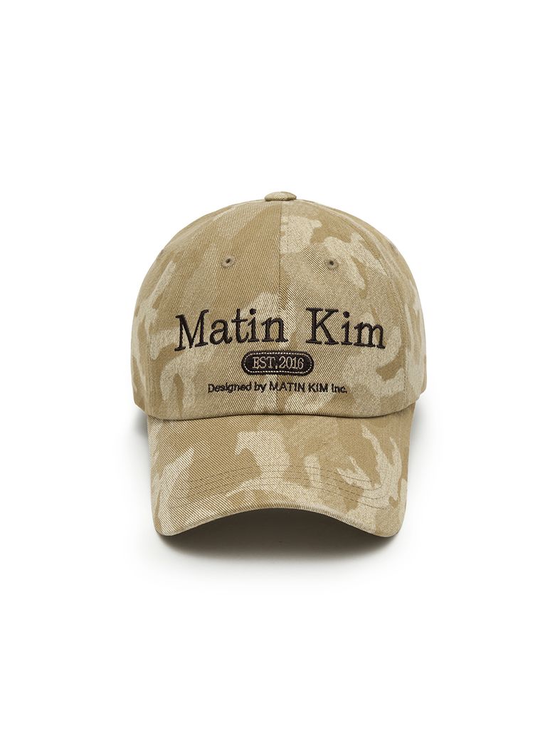 CAMOUFLAGE LOGO BALL CAP IN BEIGE