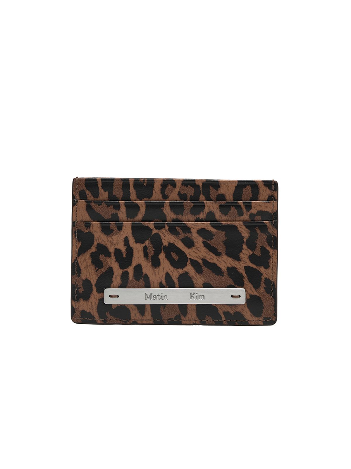 마뗑킴(MATIN KIM) LEOPARD VINTAGE CARD WALLET IN BROWN