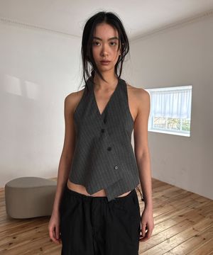 OFFSET HALTER VEST (grey)