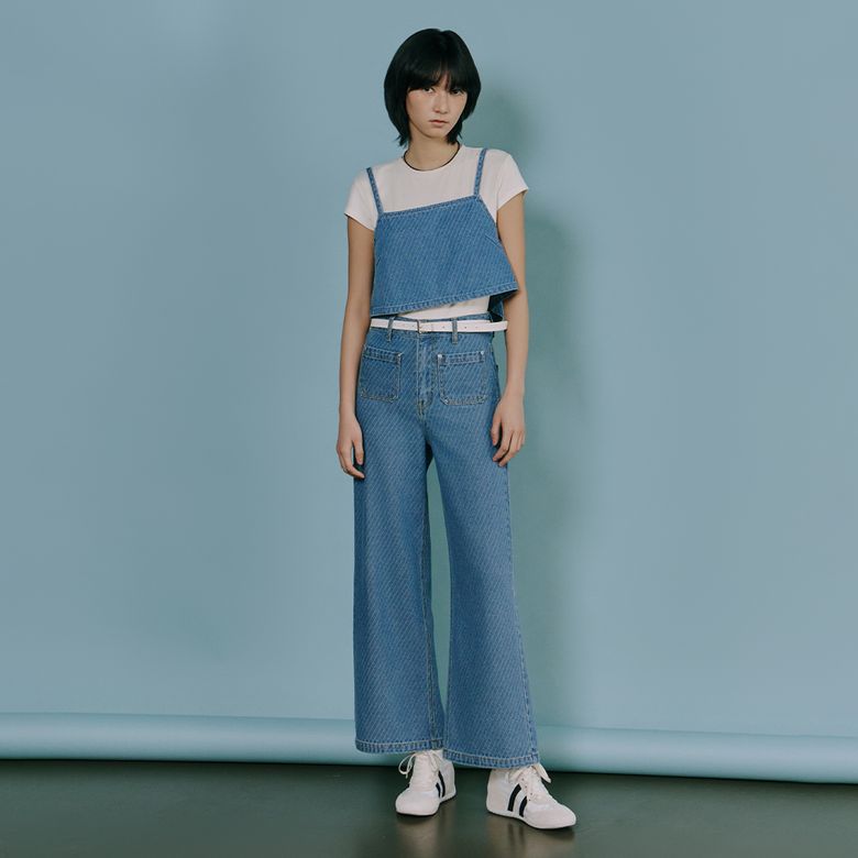 앞포켓 세미 와이드 데님팬츠 AS1DP262