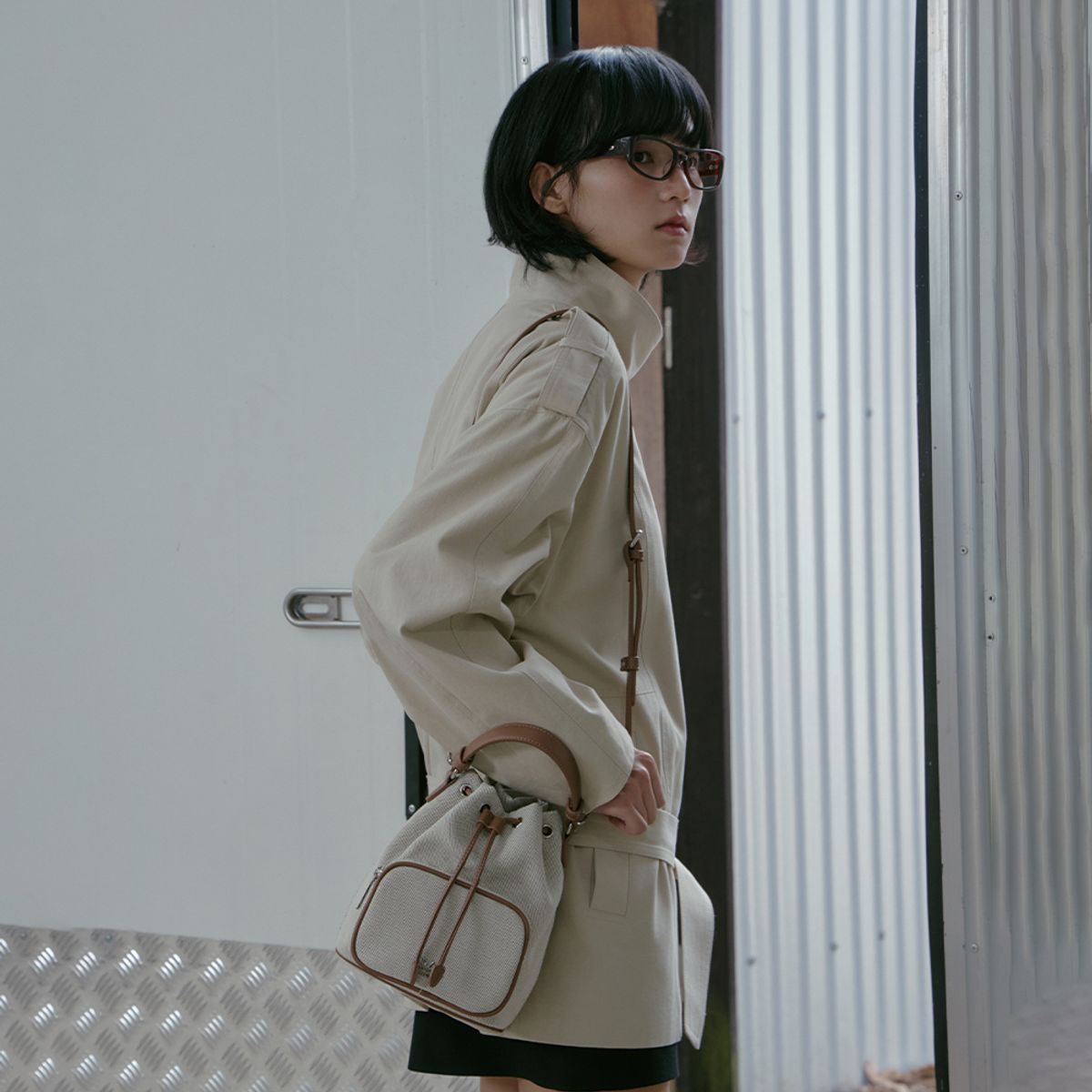 랩(LAP) CANVAS POCKET BUCKET BAG AS7AB202