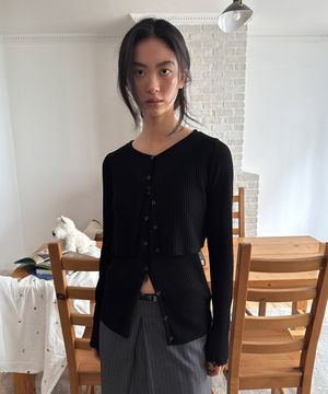 TWIN LAYER KNIT TOP (black)