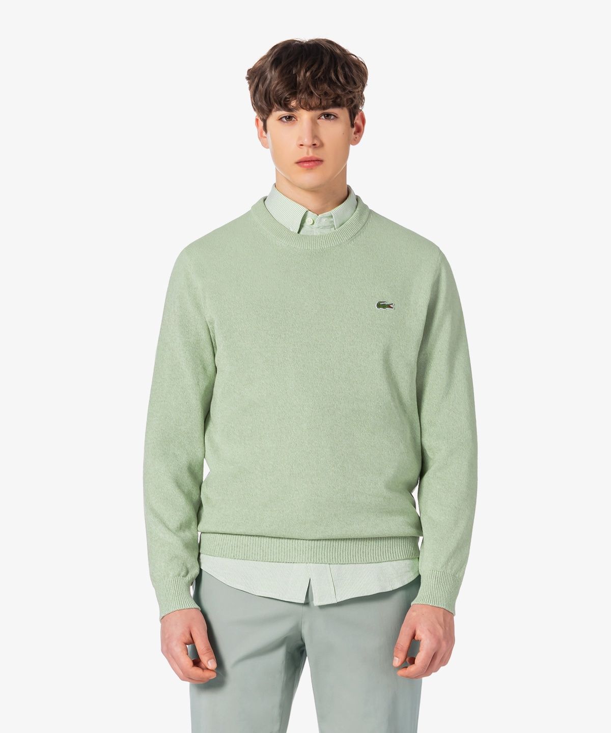라코스테(LACOSTE) 남성 페이퍼 긴팔 크루넥 풀오버 AH598E-56G 02M