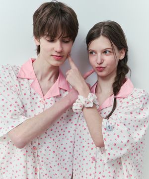 [2PACK] 베리핑크 클린핏 반팔 커플 파자마세트