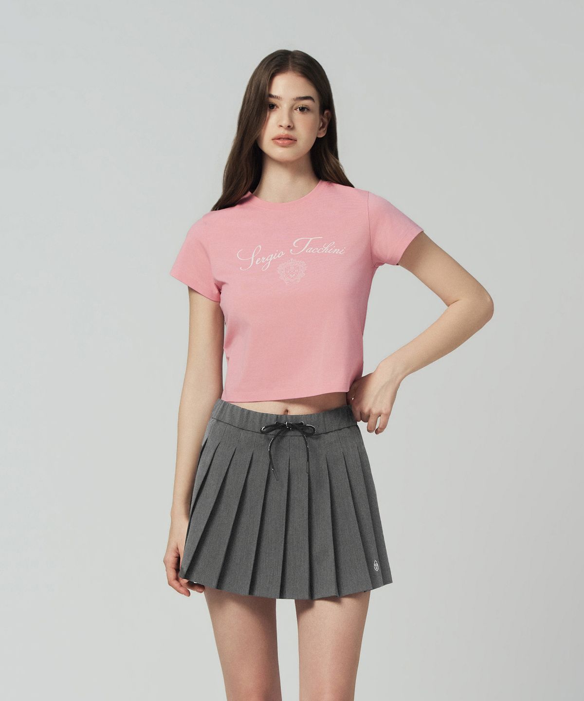 세르지오 타키니(SERGIO TACCHINI) W 클래식 그래픽 미니 티셔츠 (Pink)