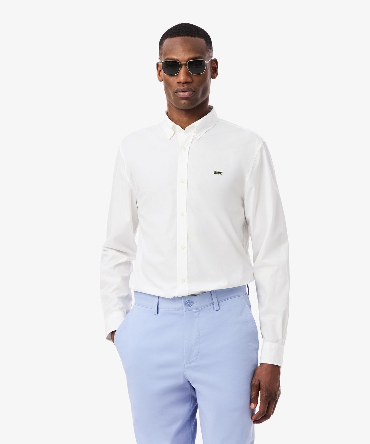 라코스테(LACOSTE) 남성 라이트 포플린 긴팔 셔츠 CH6250-56G 001
