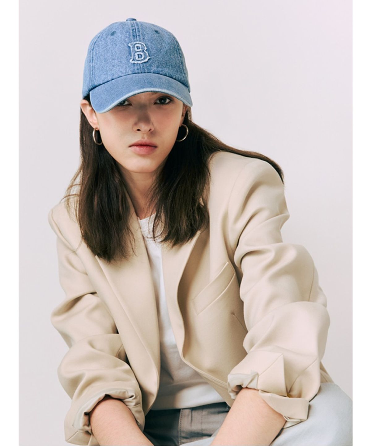바니스뉴욕(BARNEYS NEWYORK) 피그먼트 워싱 볼캡 인디고블루