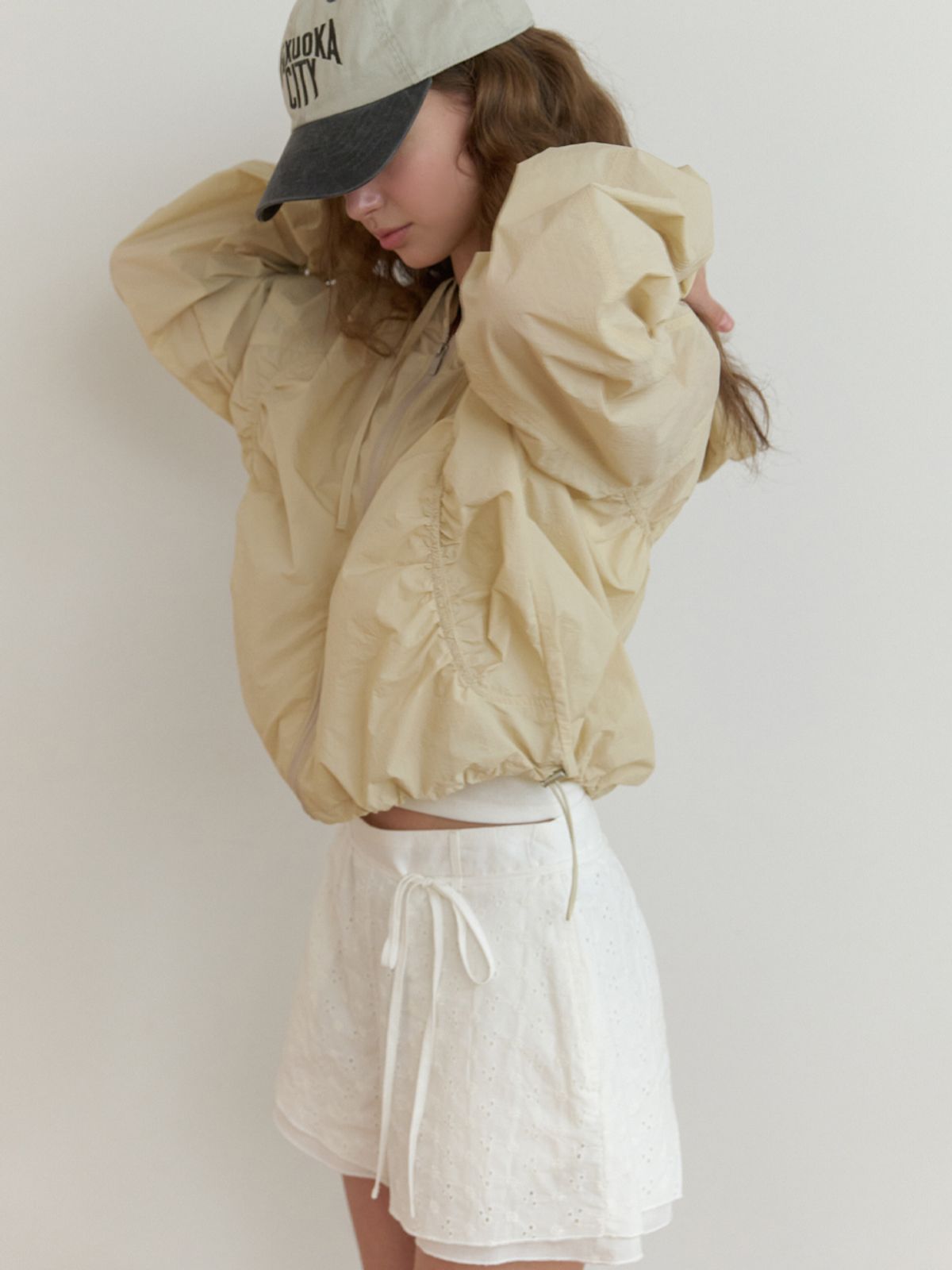 리엘(RE L) Dery shirring jumper (beige)