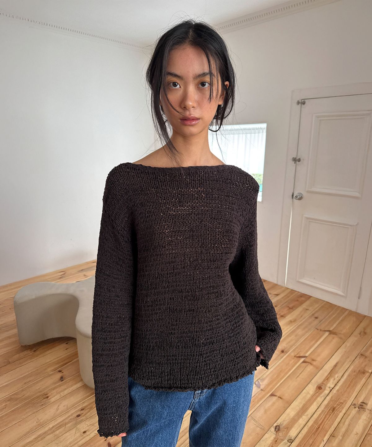 다이애그널(DIAGONAL) LOOSE TEXTURE KNIT (dark grey)