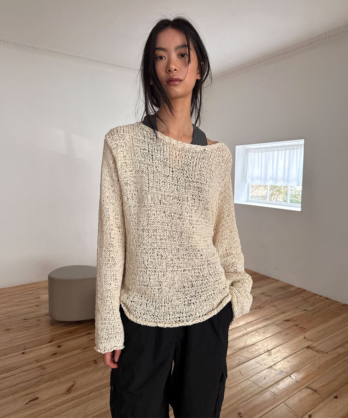 다이애그널(DIAGONAL) LOOSE TEXTURE KNIT (ivory)