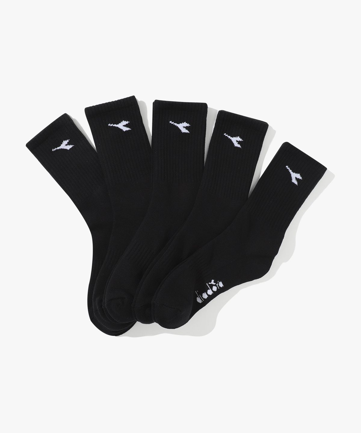디아도라(diadora) 베이직 쿠셔닝 삭스 5PCS BLACK