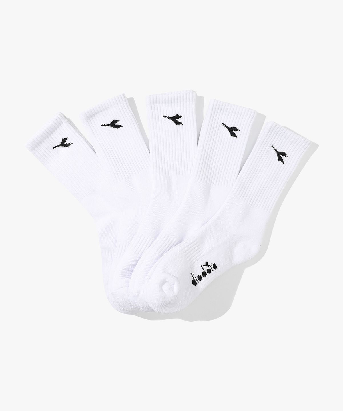 디아도라(diadora) 베이직 쿠셔닝 삭스 5PCS WHITE