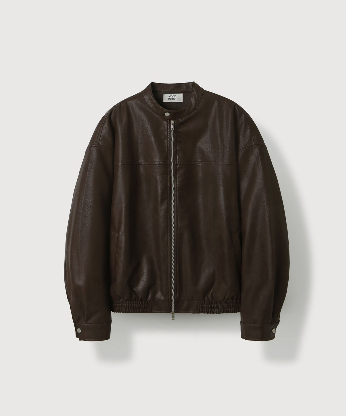 무드인사이드(MOOD INSIDE) 레거시 레더 바이커 블루종_Brown