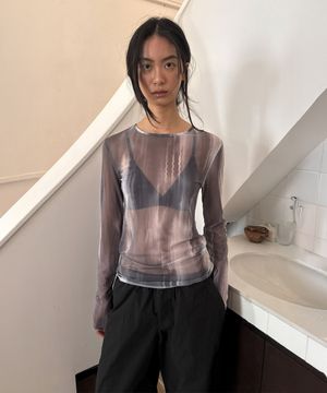 SMUDGED SEE THROUGH TOP (grey)