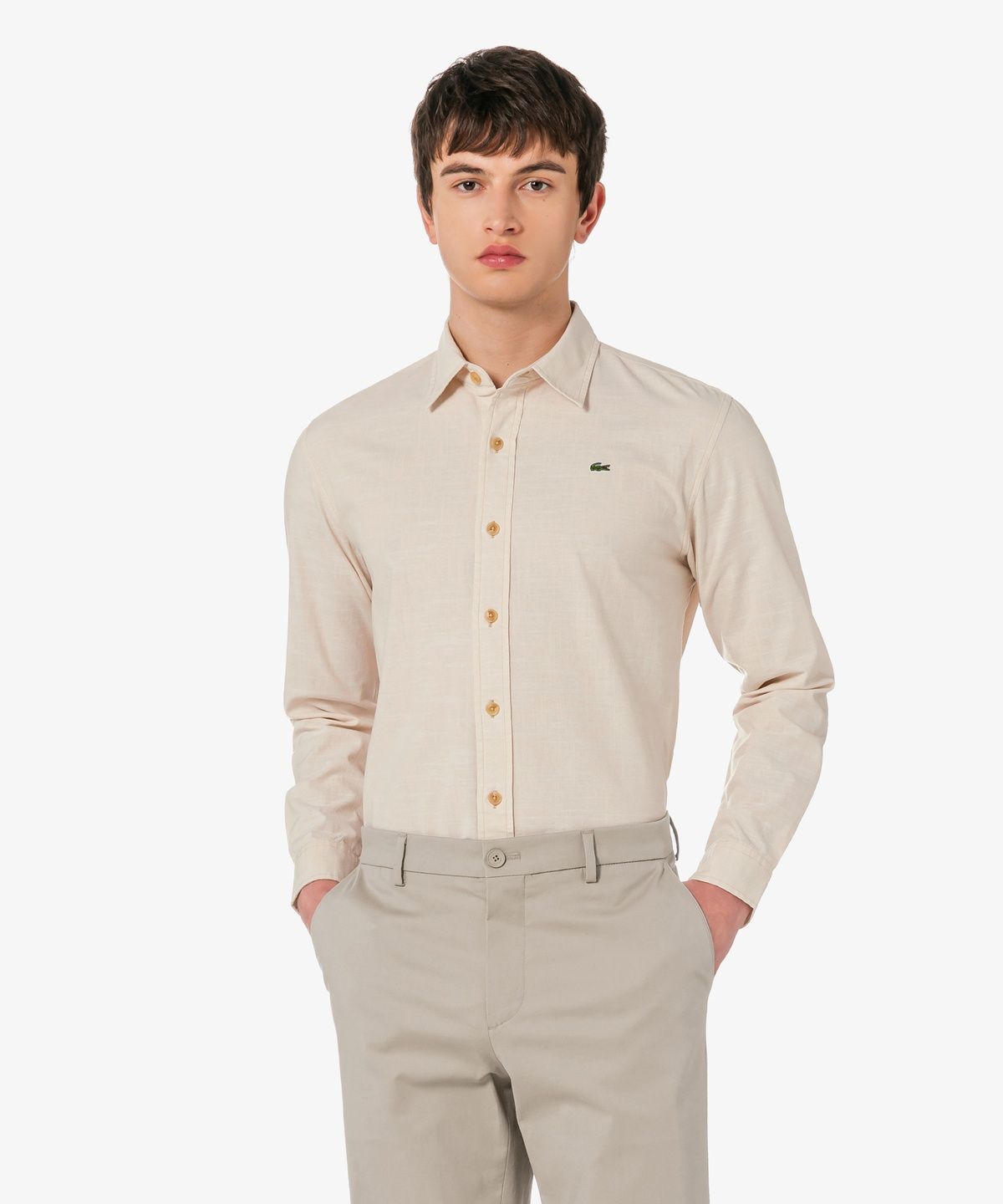 라코스테(LACOSTE) 남성 샴브레이 셔츠 CH913E-56G X6F