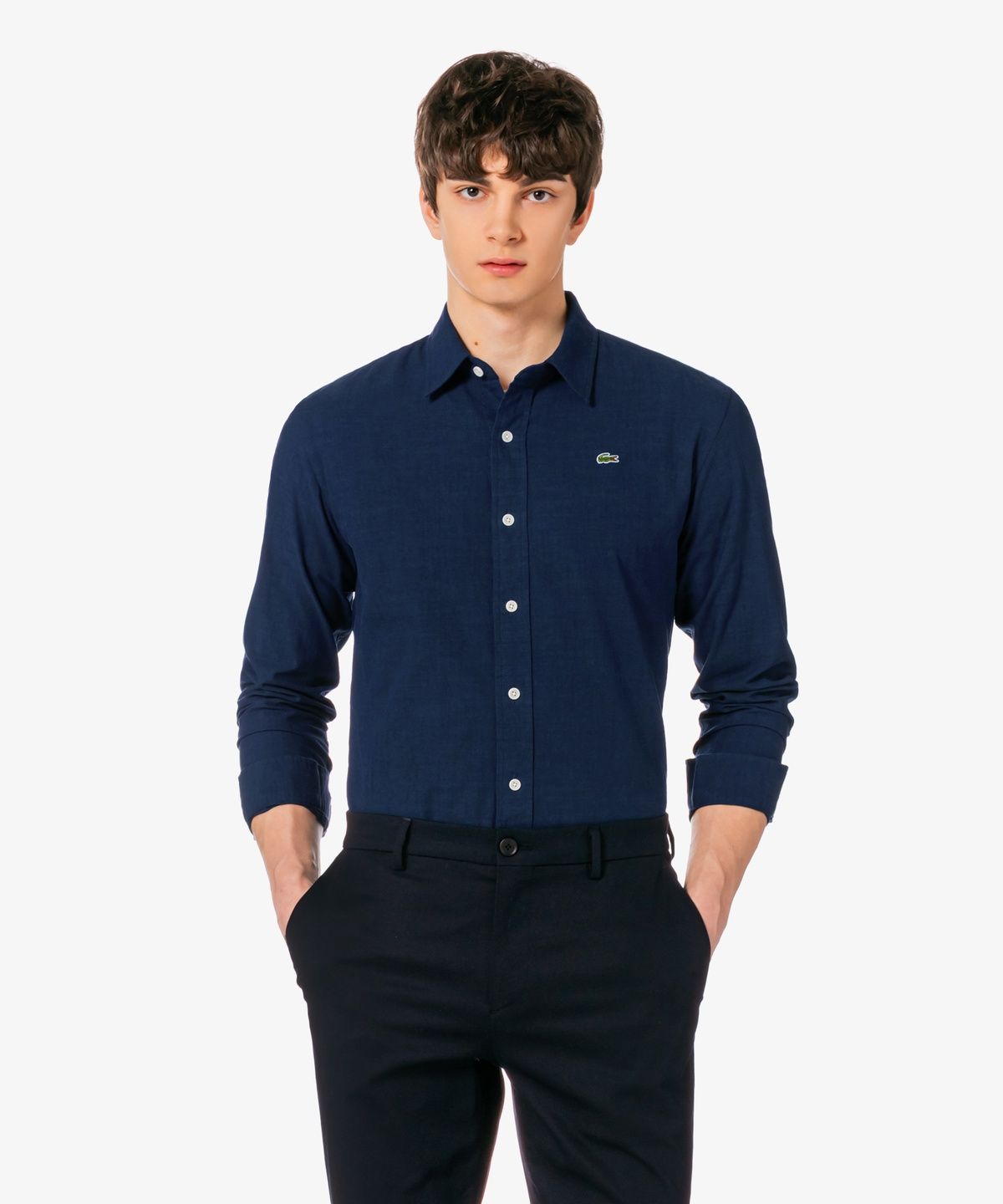 라코스테(LACOSTE) 남성 샴브레이 셔츠 CH913E-56G F9F