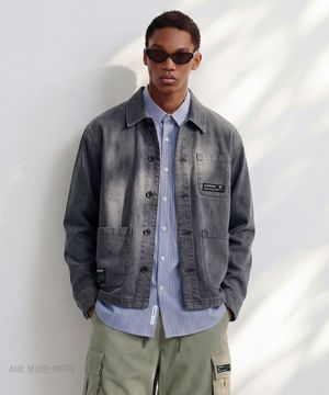 가먼트 워싱 빈티지 어크 자켓