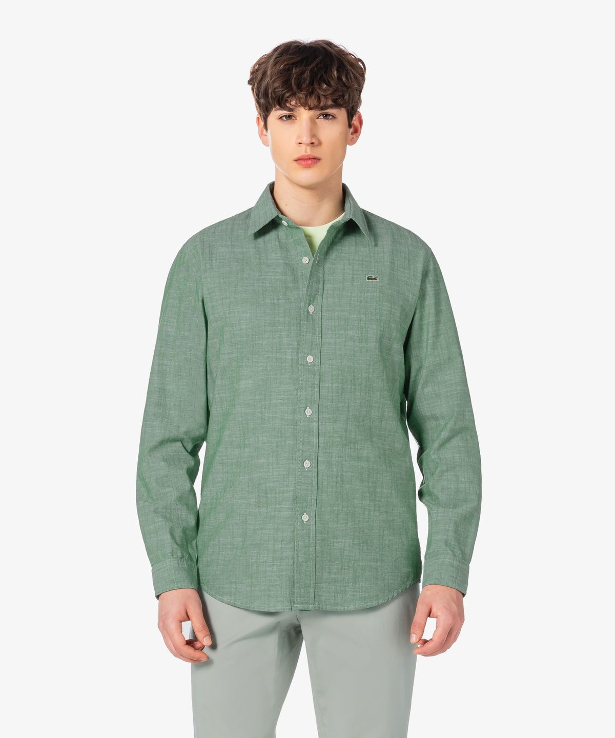 라코스테(LACOSTE) 남성 샴브레이 셔츠 CH913E-56G 132