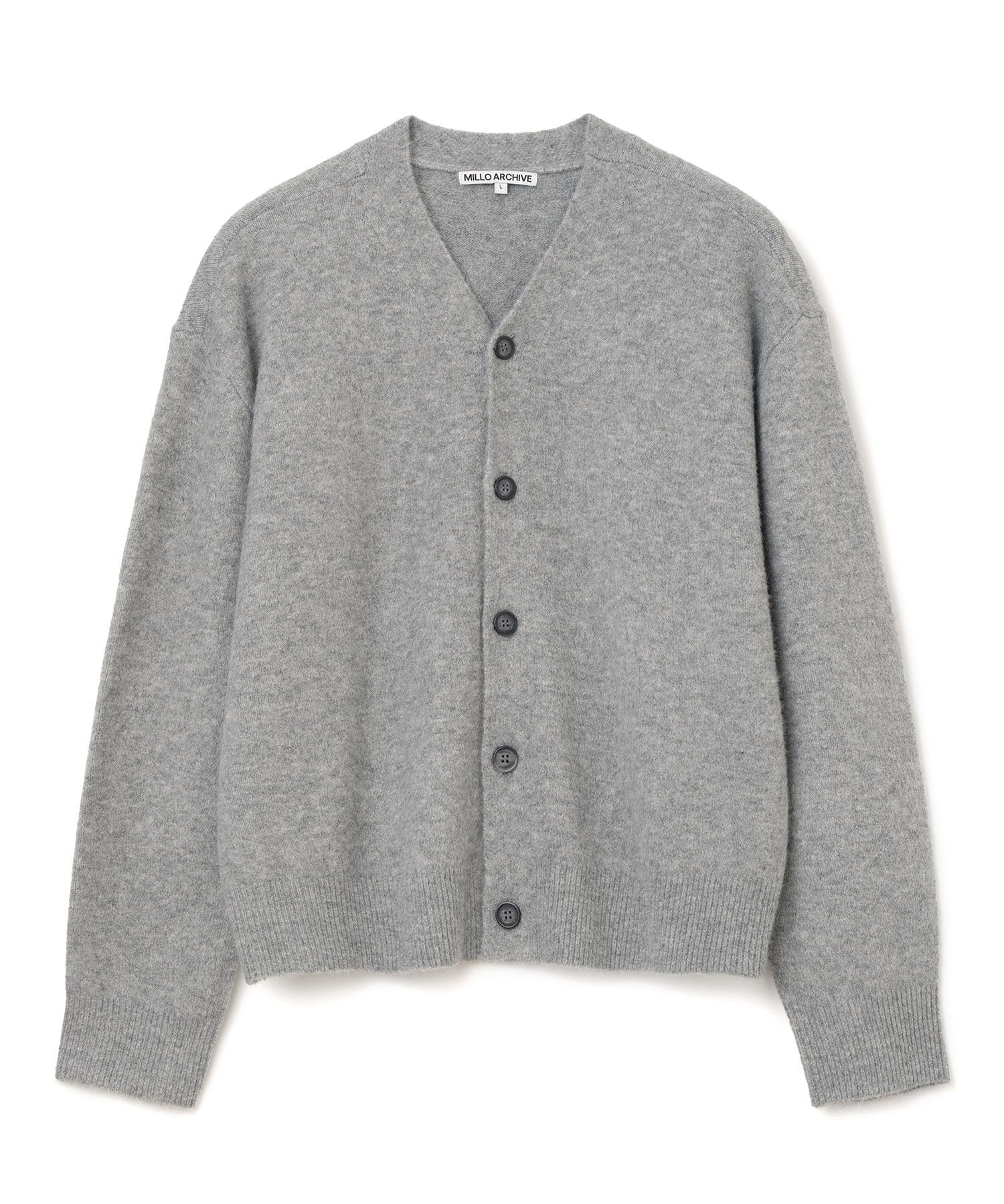 MUSINSA | MILLO ARCHIVE Crop Move V-Neck Cardigan [Melange Gray]