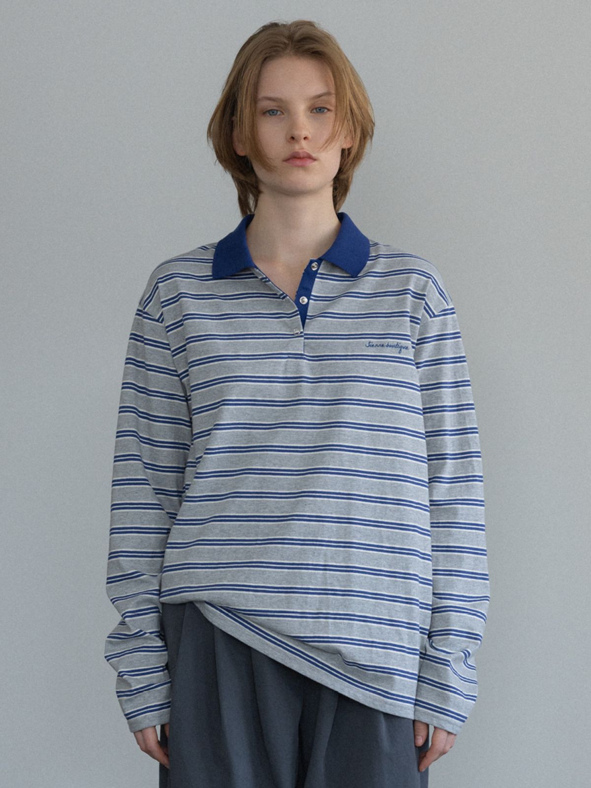 시엔느(SIENNE) Andy Pique T-shirt (Melange Gray)