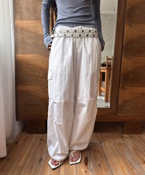 WAIST STOPPER CARGO PANTS (white)