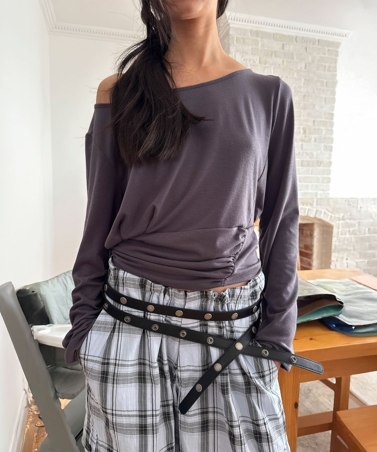 다이애그널(DIAGONAL) SNAP DOUBLE BELT (black)
