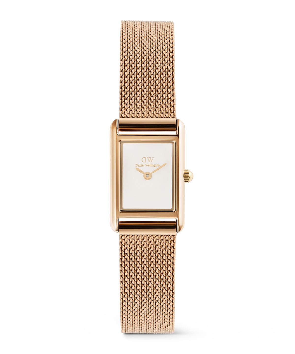 다니엘 웰링턴(DANIEL WELLINGTON) BOUND MINI MELROSE 여자 로즈골드 메시 사각다이얼 패션시계