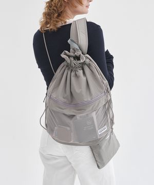 트래블러 백팩 라이트 캐주얼 스트링 여행 가방 - 라이트그레이