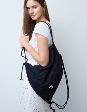 Wrinkle String Bag (Black)