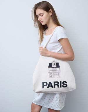 Light Twill Big Bag (Paris-Ivory)