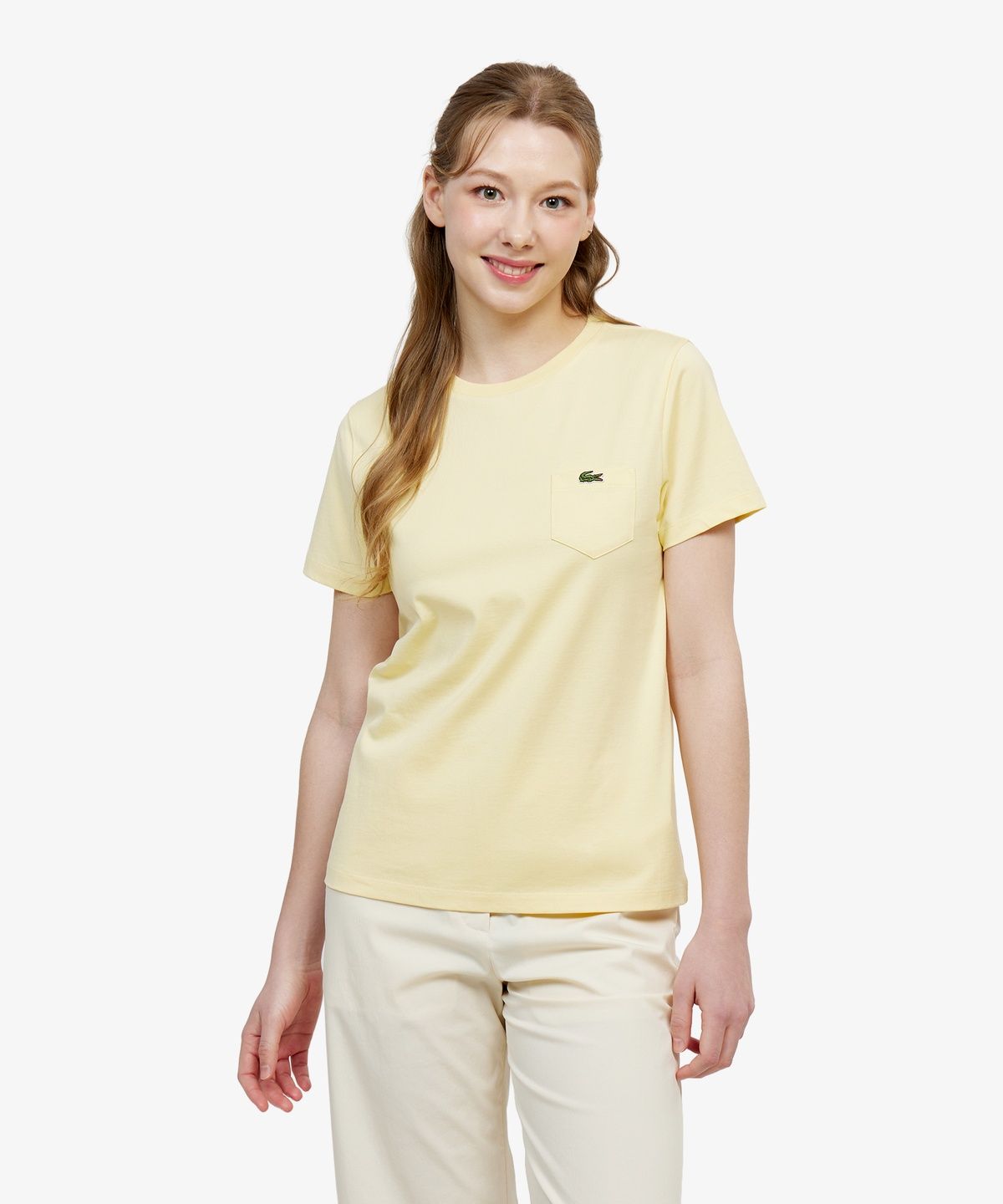 라코스테(LACOSTE) 여성 베이직 포켓 반팔 티셔츠 TF556E-56G 107