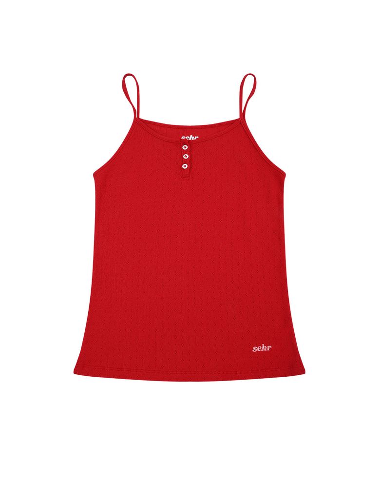 All Day Button Camisole (Red)