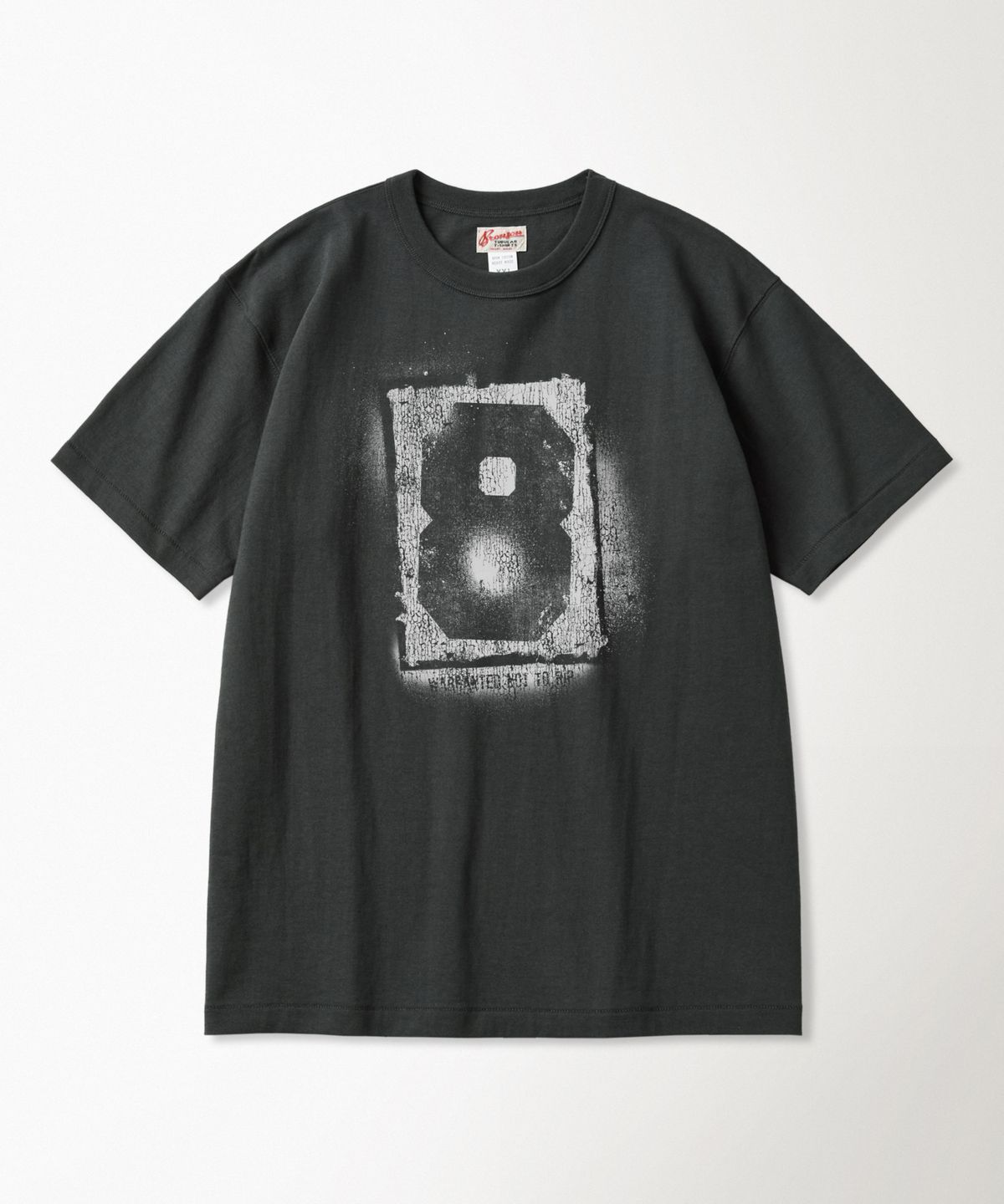 브론슨(BRONSON) Spray Number Loopwheeled Graphic Tee Vintage Black