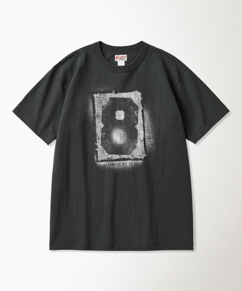 Spray Number Loopwheeled Graphic Tee Vintage Black