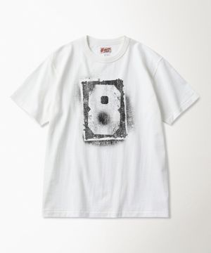 Spray Number Loopwheeled Graphic Tee White