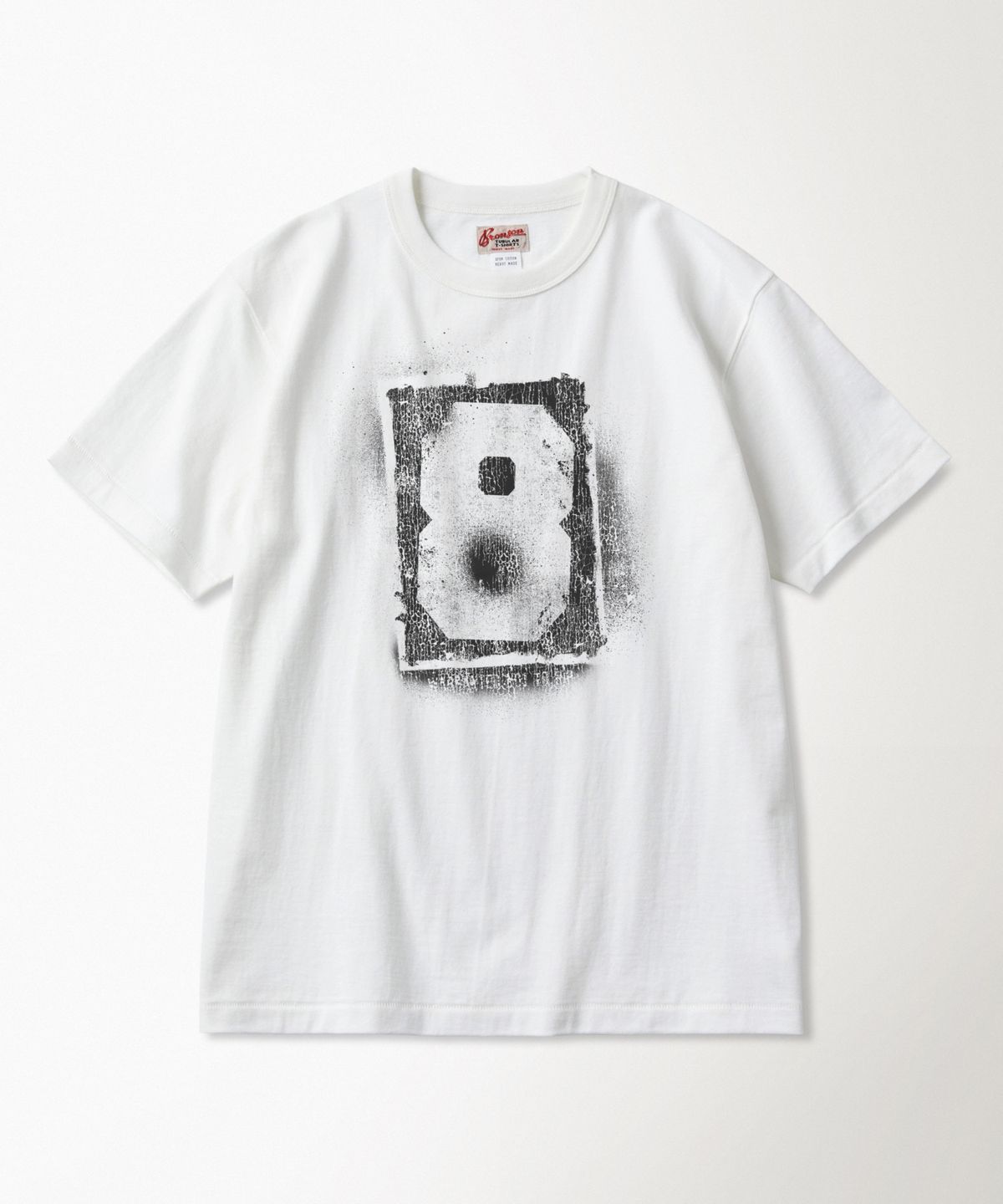 브론슨(BRONSON) Spray Number Loopwheeled Graphic Tee White