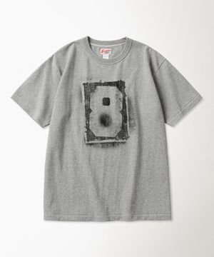 Spray Number Loopwheeled Graphic Tee Melange
