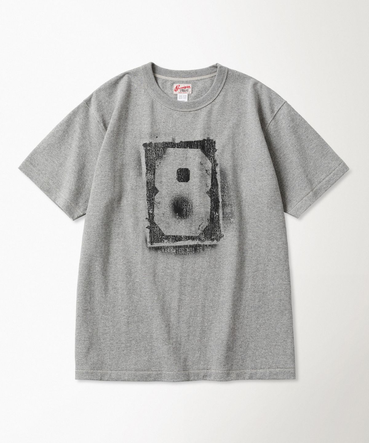 브론슨(BRONSON) Spray Number Loopwheeled Graphic Tee Melange
