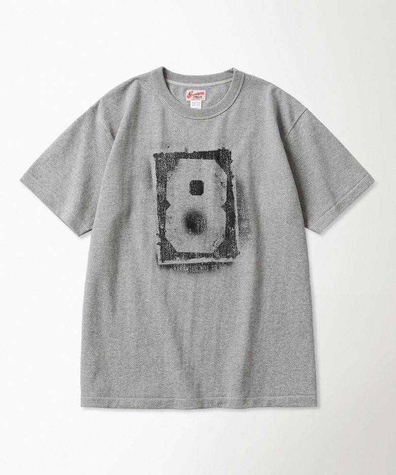 Spray Number Loopwheeled Graphic Tee Melange